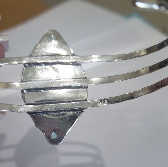 Labradorite, Blue Topaz gemstone,  925 silver bracelet - Picture 6 of 12